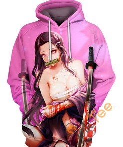 Demon Slayer Nezuko Fire And Blood 3D Hoodie - Women's All Over Print Hoodies