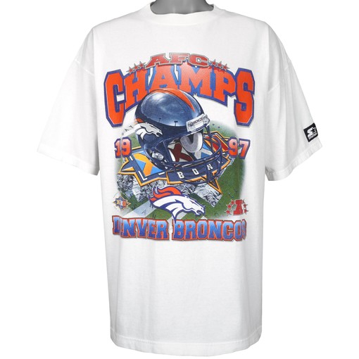 Denver Broncos AFC Champions T-Shirt with Starter Logo - Vintage Unisex Sport Sweatshirt Hoodie Gift, NCAA Shirts