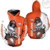 Denver Broncos All Over Print 3D Zip-Up Hoodie with Jack Skellington and Zero Graphic Design