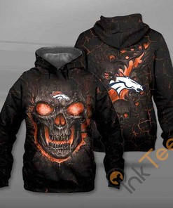 Denver Broncos Lava Skull All-Over Print 3D Hoodie for Men and Women