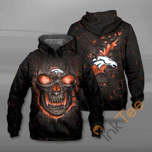 Denver Broncos Lava Skull All-Over Print 3D Hoodie for Men and Women