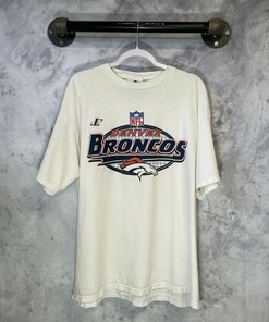 Denver Broncos NFL Logo Athletic Sweatshirt T-shirt - Vintage Style NFL Football Teams Gifts for Fans