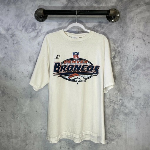 Denver Broncos NFL Logo Athletic Sweatshirt T-shirt - Vintage Style NFL Football Teams Gifts for Fans