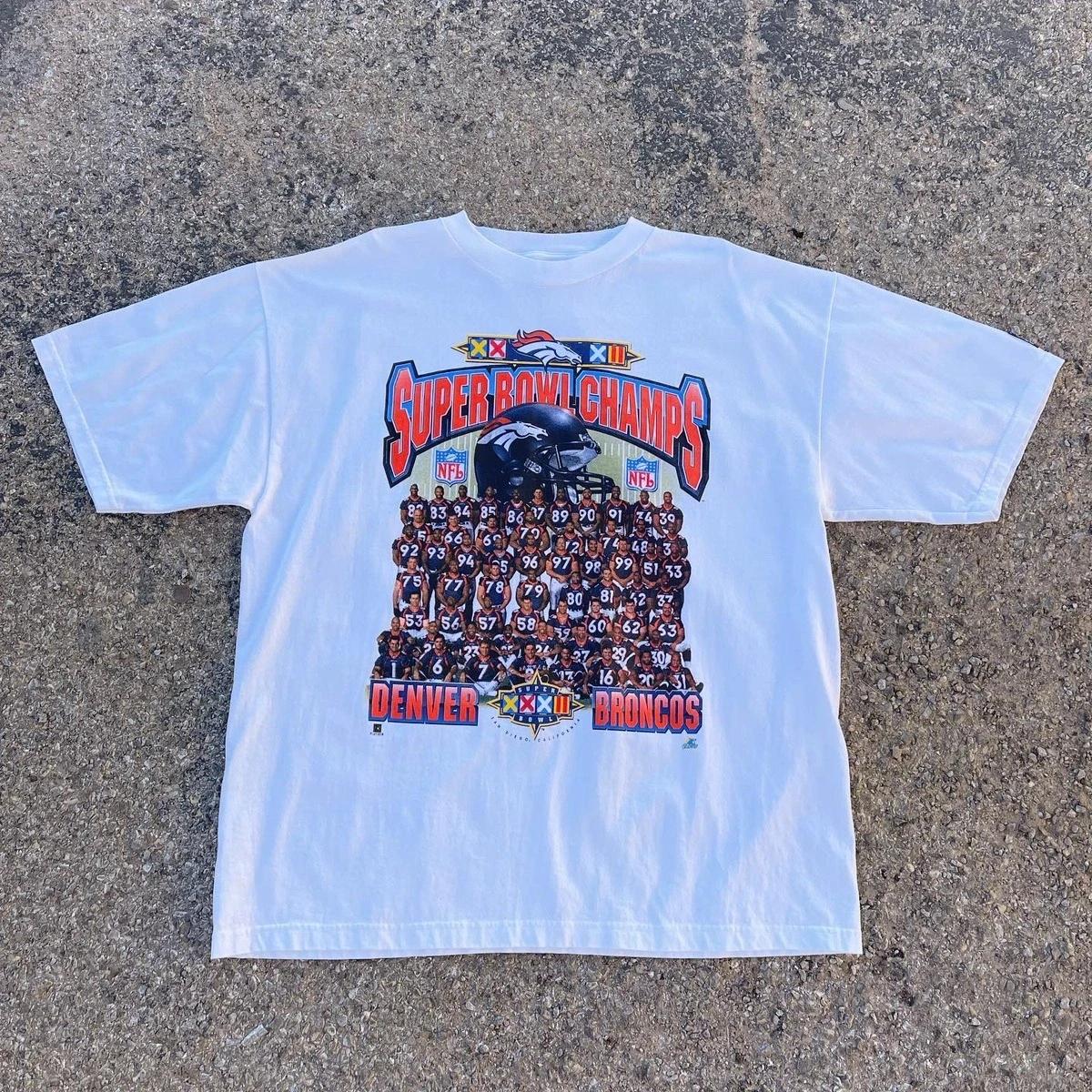 Denver Broncos NFL Super Bowl Xxxii Champs Vintage Style Sweatshirt T-shirt for NFL Fans