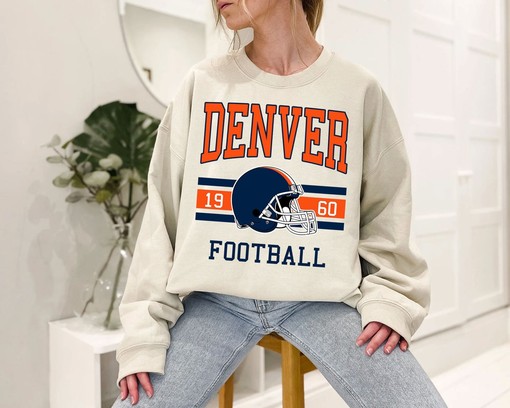 Denver Football Sweatshirt, Vintage Retro NFL Shirt for Denver Fans, Sport Shirts Men