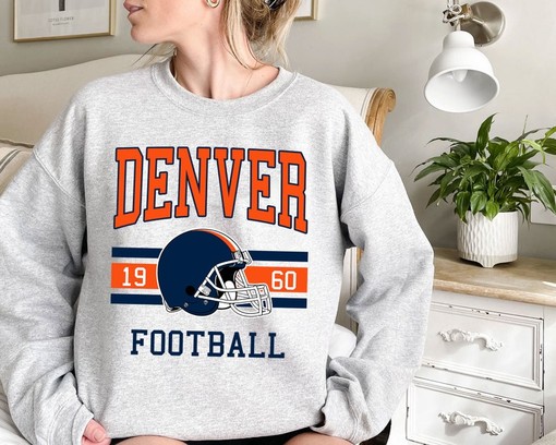 Denver Football Sweatshirt, Vintage Retro NFL Shirt for Denver Fans, Sport Shirts Men - Image 2