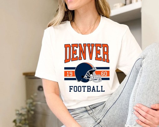Denver Football Sweatshirt, Vintage Retro NFL Shirt for Denver Fans, Sport Shirts Men - Image 3