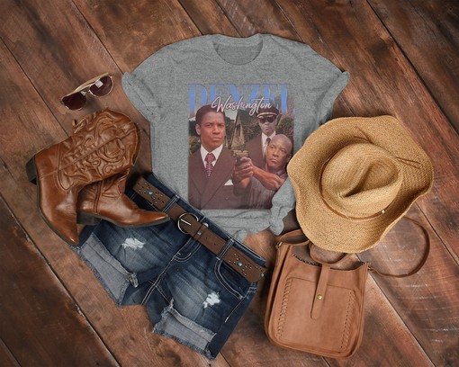 Denzel Washington Vintage Retro Unisex Shirt - Perfect for Fans of Hollywood Hero - Image 3