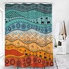 Desert Landscape Best Shower Curtain | Colorful Sun Trees Animals Graphic Bath Curtain