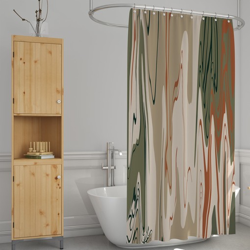 Desert Swirl Boho Shower Curtain Set with Print Shower Curtains - Image 2
