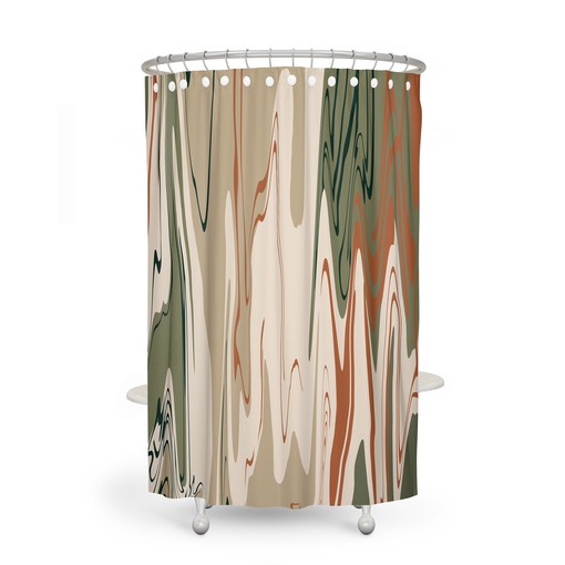 Desert Swirl Boho Shower Curtain Set with Print Shower Curtains - Image 3