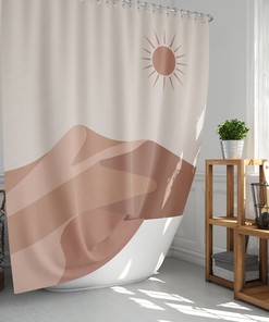 Desert-inspired Design Minimalist Boho Sunny Day Shower Curtain Set