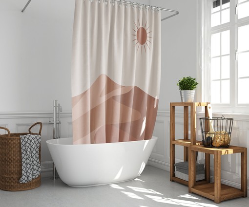 Desert-inspired Design Minimalist Boho Sunny Day Shower Curtain Set - Image 2