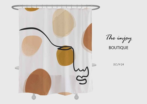 Designer Abstract Line Shower Curtain - Simple and Elegant Bathroom Set with Custom Sizes Available