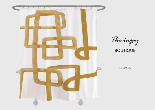 Designer Print Line Art Shower Curtain, Waterproof with Hooks, Abstract Bathroom Set Custom Sizes Available