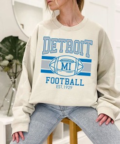 Detroit Football Sweatshirt, Style Detroit NFL Crewneck Sweatshirt, American Football Shirt, Sport Shirts Men