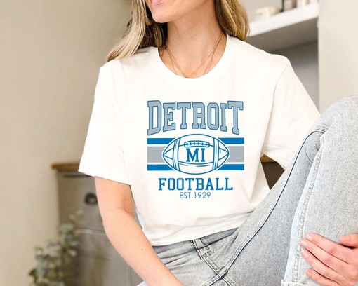 Detroit Football Sweatshirt, Style Detroit NFL Crewneck Sweatshirt, American Football Shirt, Sport Shirts Men - Image 3