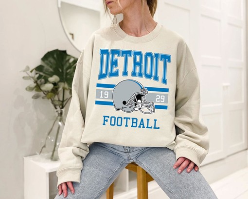 Detroit Football Sweatshirt, Vintage Retro NFL Shirt for Detroit Fans, NCAA Shirts