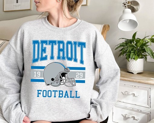 Detroit Football Sweatshirt, Vintage Retro NFL Shirt for Detroit Fans, NCAA Shirts - Image 2