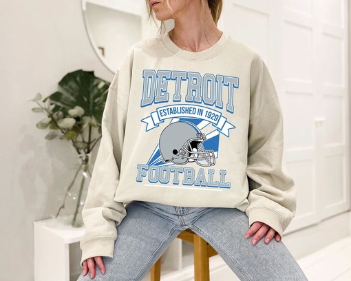 Detroit Football Team Sweatshirt, Retro NFL Football Shirt for Detroit Fans, NCAA Shirts