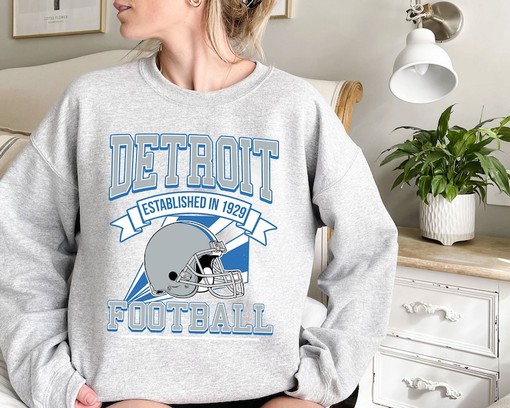 Detroit Football Team Sweatshirt, Retro NFL Football Shirt for Detroit Fans, NCAA Shirts - Image 2