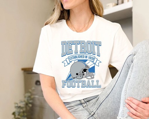 Detroit Football Team Sweatshirt, Retro NFL Football Shirt for Detroit Fans, NCAA Shirts - Image 3