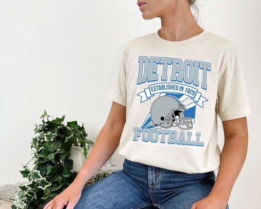 Detroit Football Team Sweatshirt, Retro NFL Football Shirt for Detroit Fans, NCAA Shirts - Image 4