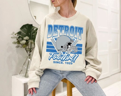 Detroit Football Team Sweatshirt, Vintage Retro NFL Shirt for Detroit Fans, NCAA Shirts for Men