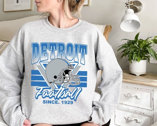 Detroit Football Team Sweatshirt, Vintage Retro NFL Shirt for Detroit Fans, NCAA Shirts for Men - Image 2