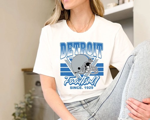 Detroit Football Team Sweatshirt, Vintage Retro NFL Shirt for Detroit Fans, NCAA Shirts for Men - Image 3