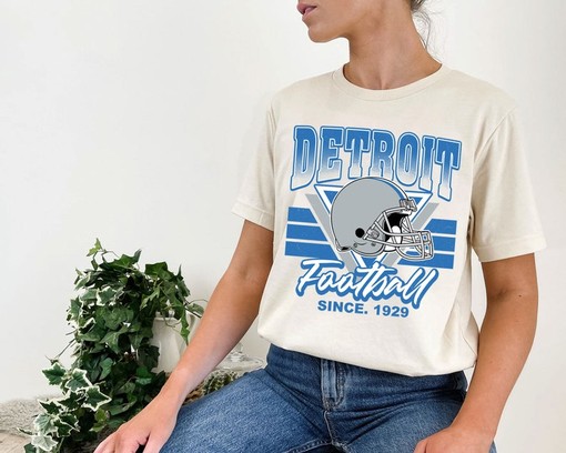 Detroit Football Team Sweatshirt, Vintage Retro NFL Shirt for Detroit Fans, NCAA Shirts for Men - Image 4