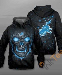 Detroit Lions Lava Skull All-Over Print 3D Hoodie for Men and Women