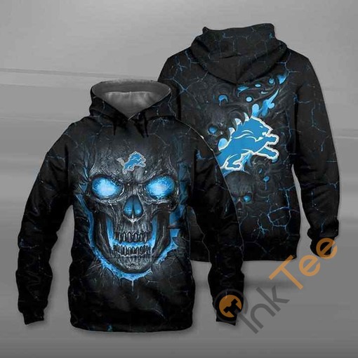 Detroit Lions Lava Skull All-Over Print 3D Hoodie for Men and Women