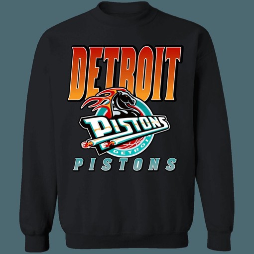 Detroit Pistons GRADIENT Retro NBA Sweatshirt Hoodie Shirt for Fans - Image 2