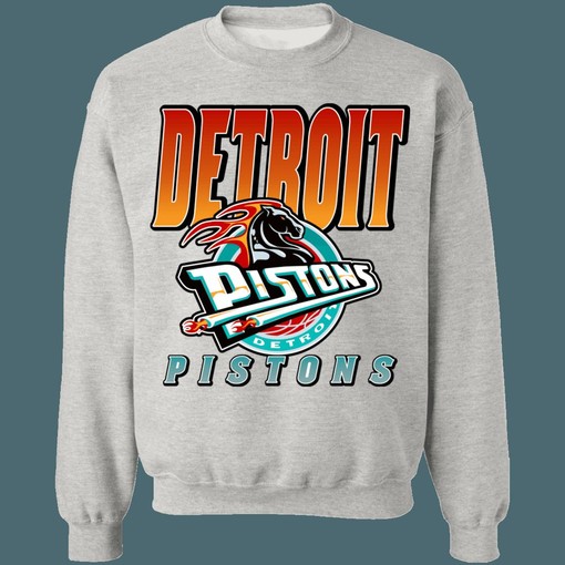 Detroit Pistons GRADIENT Retro NBA Sweatshirt Hoodie Shirt for Fans - Image 4