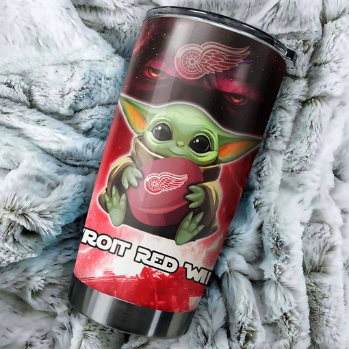 Detroit Red Wings NHL Tumbler Baby Yoda Design Tumbler for Mom NHL Fans