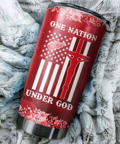 Detroit Red Wings NHL Tumbler One Nation Under God NHL Tumbler Design for Dedicated Fans, Ideal Tumbler Gift