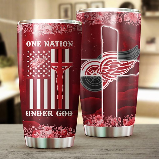 Detroit Red Wings NHL Tumbler One Nation Under God NHL Tumbler Design for Dedicated Fans, Ideal Tumbler Gift - Image 2