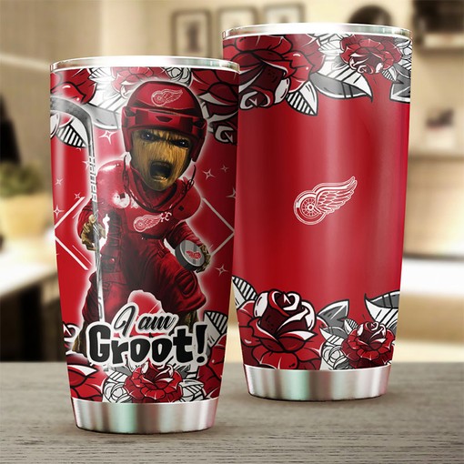 Detroit Red Wings NHL Tumbler featuring Groot Design - Perfect Drink Container for Fans - Image 2
