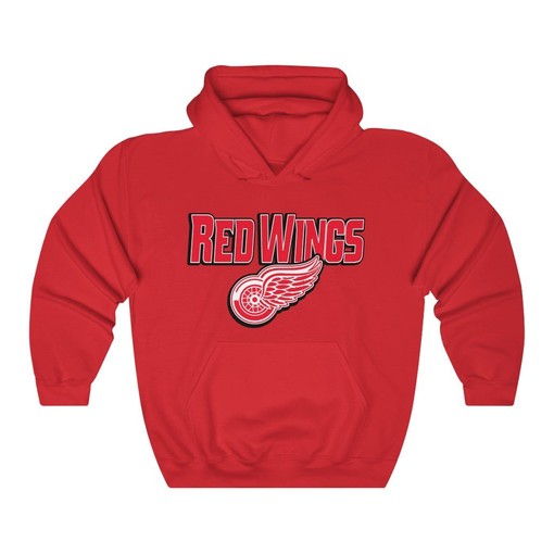 Detroit Red Wings Retro NHL Heavyweight Hoodie Sweatshirt Sport Shirt for Men