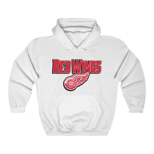 Detroit Red Wings Retro NHL Heavyweight Hoodie Sweatshirt Sport Shirt for Men - Image 2