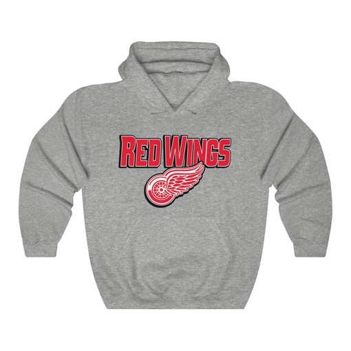 Detroit Red Wings Retro NHL Heavyweight Hoodie Sweatshirt Sport Shirt for Men - Image 4