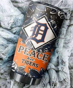 Detroit Tigers MLB Tumbler - "Peace, Love, and Baseball" Design with Custom MLB Logo