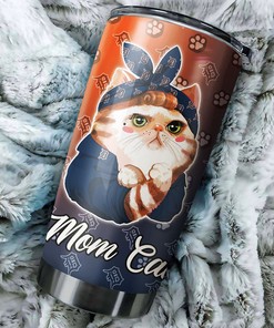 Detroit Tigers MLB Tumbler Personalized for Cat-loving Baseball Fans with Custom MLB Logo