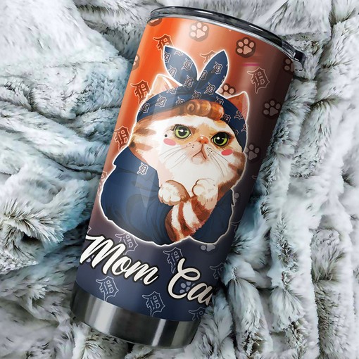 Detroit Tigers MLB Tumbler Personalized for Cat-loving Baseball Fans with Custom MLB Logo
