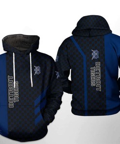 Detroit Tigers MLB Zipper Hoodie with All Over Print Design - All Over Print Zip Up Hoodie Men