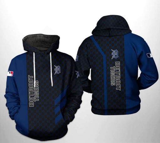 Detroit Tigers MLB Zipper Hoodie with All Over Print Design - All Over Print Zip Up Hoodie Men