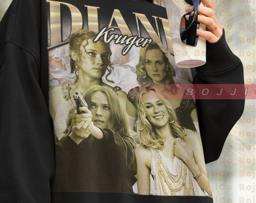 Diane Kruger German Actress Sweatshirt, Vintage Retro Sweater for Men and Women, Fan Tees with Film T-Shirt Style - Image 4