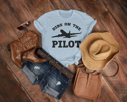 Dibs On The Pilot Unisex Tee - Perfect Pilot Gift - Image 3