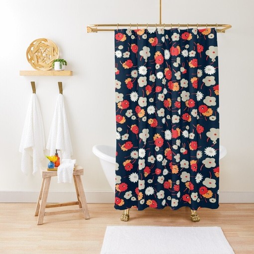 Disney Boho Floral Shower Curtain - Chic and Colorful Bathroom Decor with Eco-Friendly and Waterproof Material
